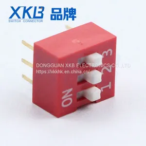 Environmentally DS-03 Red and Blue 2.54 Pitch Pin Type DIP Switch thumbnail-1