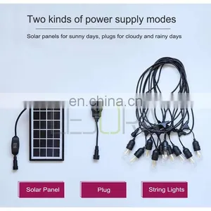Waterproof Outdoor Christmas Light String, E26 E27 Black Solar Outdoor String Lights thumbnail-4