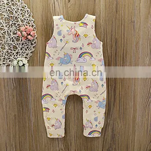 Baby Clothes Summer Fall Unicorn Pattern Rompers Baby Romper thumbnail-1