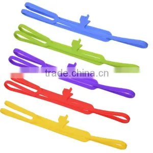 LOT Color Rubber Elastic Book Band Standard Bookmark Size Silicone Clever Bookmarks thumbnail-1