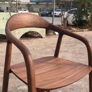 2021 High Quality Affordable Furniture Chairs Neva Armchair in Solid Ashwood/america Walnut thumbnail-3