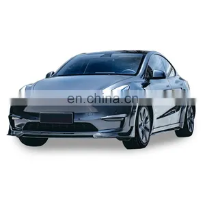 For Model Y Carbon Fiber Front Lip Bumper Spoiler Car Accessories thumbnail-3