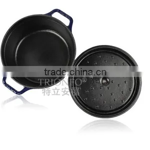 Trionfo Blue Pot Pre-seasoned Cast Iron Cookware Enameled Casserole Hot Pot Non-stick Cast Iron Cookware Set thumbnail-3