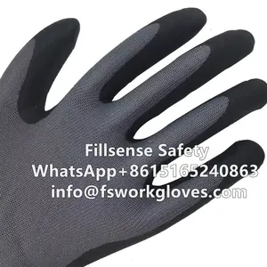 15Gauge Nylon Spandex Liner Microfine Nitrile Foam Coated Gloves Nitrile Work Gloves Nitrile Coated Gloves thumbnail-4