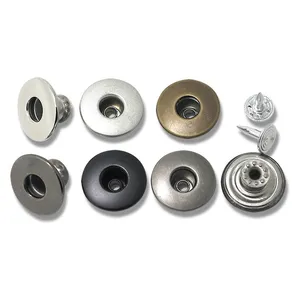 17mm Brass Open Hole Single Pin Jeans Button With Logo With Aluminum Nail thumbnail-2