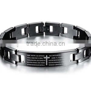 The Spanish Cross in the Bible the Lord's Prayer Bracelets Corrosion of Stainless Steel Bangles for Men thumbnail-1