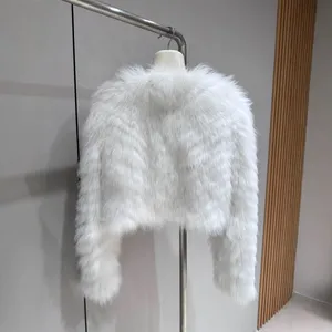 New Fox Fur Strip Fur Coat for Women Encrypted Thickened Fur Coat Short thumbnail-3