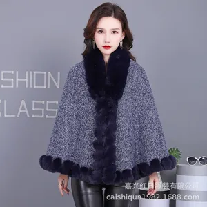 2025 New Coat Cloak Imitation Fur Knitted Shawl Coat Plush Outside to Wear thumbnail-2