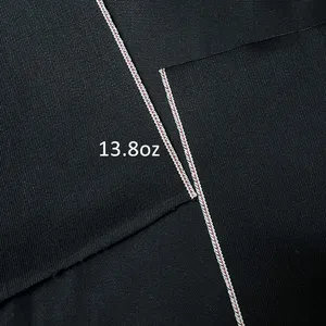 13.8 oz Black Selvedge Denim Jeans Material Manufacturer W262728K-1A thumbnail-1