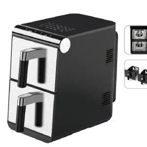 Double-layer Touch Sensitive Electric Fryer Multifunctional Oil Fume Free Electric Oven（Wechat/whatsapp:008613510231336） thumbnail-2
