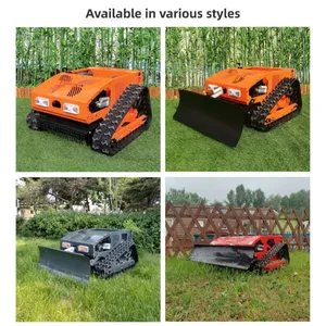 Vigorun Industrial 4-Stroke Single Cylinder Remote Control Crawler Lawn Cutting Machine With Snow Plow 224cc Engine thumbnail-3
