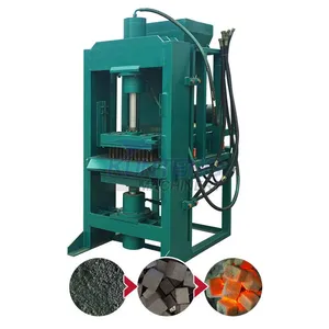 New Four Pillar Hydraulic Charcoal Forming Machine Smokeless Bamboo Charcoal Making Machine thumbnail-1