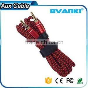 New Products 2016 Quality Nylon Fabric Braided Aux Cable 3.5mm Male Male Colorful Audio Cable Free Samples Supplier's Choice thumbnail-4