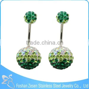 China Factory Medical Steel Aqua Crystal Ball Beautiful Navel Piercing Jewelry Photo thumbnail-2