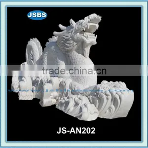 Garden Decorative Carved White Marble Dragon Statue thumbnail-1