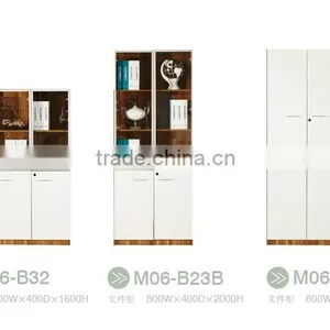 MDF Modern Style Bookcase With Glass Doors Model thumbnail-6