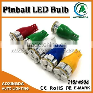 AC/DC 12V 5050 8SMD Pinball T15 906 LED Light Lamps for Pinball Flasher thumbnail-1