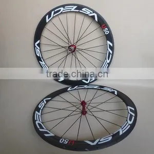 UDELSA U50 Chinese Carbon Tubular Wheels for Road Bike Super Light Weight Red Hubs thumbnail-3