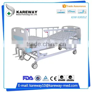 China Supplier Medical Equipments Manual Ordinary 3 Crank Manual Hospital Bed thumbnail-2