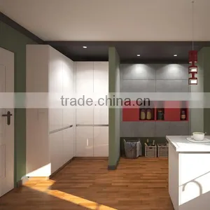 Bangladesh Project Modern Style Lacquer White Kitchen Cabinet thumbnail-2