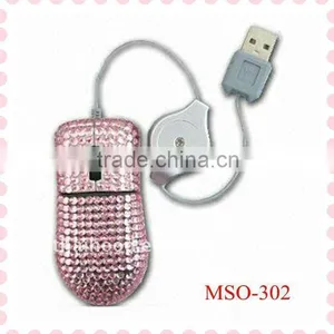 Hot Selling Crystal Beautiful Mouse Wired Mouse Computer thumbnail-1