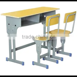Wooden School Double Desks and Chairs, Student Table Writing Desk thumbnail-3