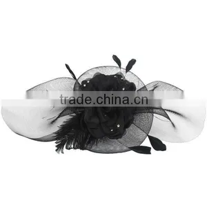 Black Crystal Fascinator Hair Accessory thumbnail-1