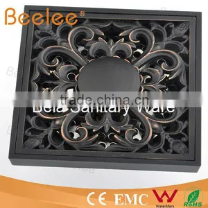 Classic Oil Rubbed Bronze Carved Floor Drain thumbnail-1