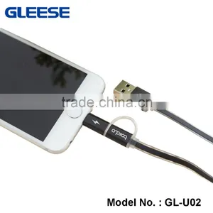 2 in 1 Micro USB Data/ Sync Charging Cable for Samsung and Iphone thumbnail-1