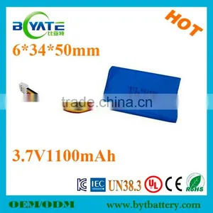 Rechargeable 603450 3.7V 1100mAh Li-polymer KC Battery Pack With PCB thumbnail-1