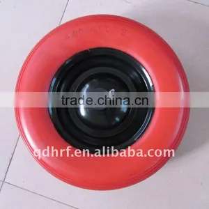 4.00-8/400-8 Colourful Flat Free Wheels ,PU Foam Tubeless for Wheel Barrow Quality Choice thumbnail-6