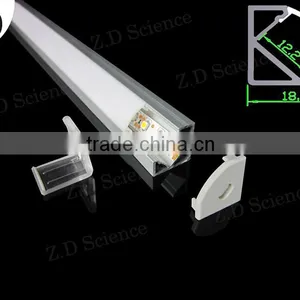 V Shape Aluminum LED Extrusion Channel Profile For LED Strips With Cover thumbnail-1