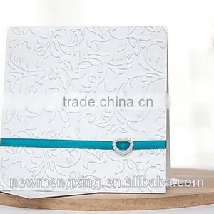 Excellent White Embossed Wedding Invitations Wholesale Gift Cards With Engraving thumbnail-1
