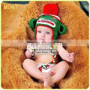 Baby Crochet Beanie Monkey Hats Crochet Pattern Infant Caps thumbnail-3