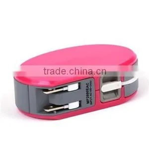 Built in Cable Power Bank With AC US Plug thumbnail-4