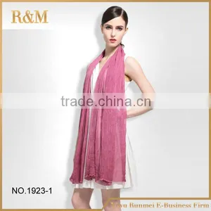 Wholesale Female Solid Color Spring Linen and Cotton Shawl thumbnail-1