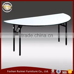 Modern Design High Quailty Durable Indoor Restaurant Folding Half Moon Dining Table thumbnail-2