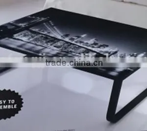 2015 Hot Sale Tempered Glass Black Leg Coffee Table thumbnail-1