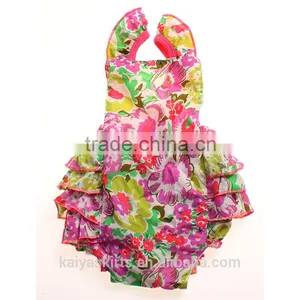 Different Fashionable Baby Wholesale Party Frock Design Ruffle Dress Pattern Elegant New Born Rompers 2016 thumbnail-2