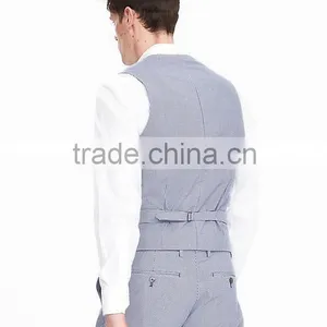 Bospoke Slim Fit Light Grey Latest Design Coat Pant Men Suit thumbnail-3