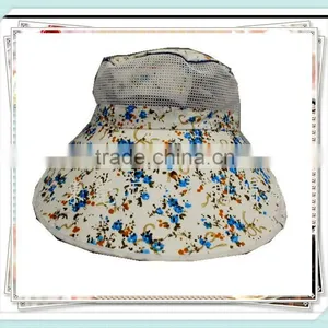 Blue Floral Sun Visors Sun Hats Mesh Top thumbnail-1