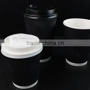 8/12/16oz Ripple Paper Cup for Coffee/tea/hot Drink With Lid,custom Printed s Ripple Paper Cup thumbnail-1