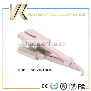 Lcd Display Pink 3 Barrel Waver Digital Triple Barrel Hair Curling Iron Wand thumbnail-1