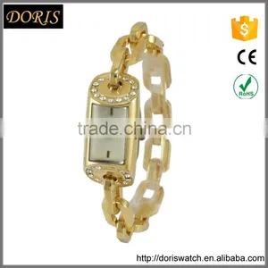 New Models Alloy Square Diamond Chain Bracelet Girl Latest Hand Watch thumbnail-1