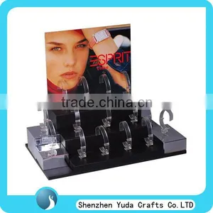Three Steps Elegant Wood Countertop Watch Display in High Quality thumbnail-1