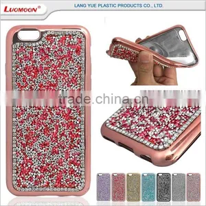 Full Rhinestone Pink Color Plating Soft Tpu Back Cover Case for Vivo Y11 Y21 Y31 Y51 Y28 thumbnail-1