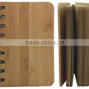 Bamboo Cover Eco Recycled Paper Spiral Notebook thumbnail-1