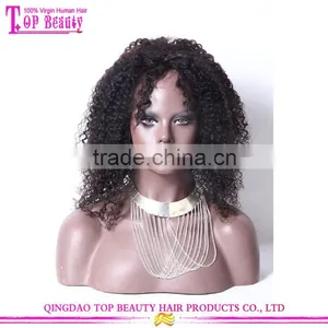High Quality Virgin Afro Kinky Human Hair Wig Brazilian Human Hair Kinky Curly Wig For Black Women thumbnail-1