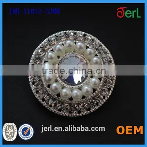 Beautiful Pearl Alloy Crystal Flower Wedding Bridal Rhinestone Buttons thumbnail-1