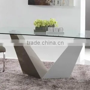 6 Seater Tempered Glass Dining Table thumbnail-2